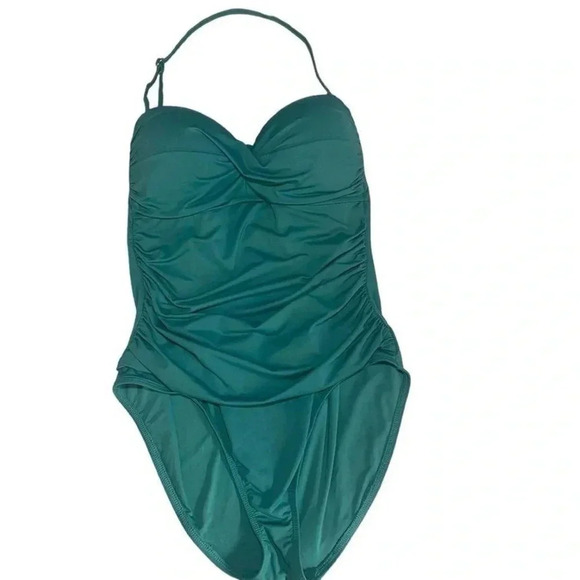 Anne Cole Green Swimsuit Ruched size 16 - Picture 1 of 8